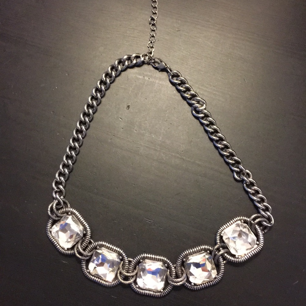 Silver Jeweled Necklace